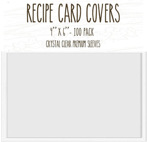 4x6 Recipe Card Protectors - 100 Pieces/Pack - Crystal Clear Covers - Protect Your Recipes