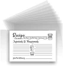Load image into Gallery viewer, 4x6 Recipe Card Protectors - 100 Pieces/Pack - Crystal Clear Covers - Protect Your Recipes
