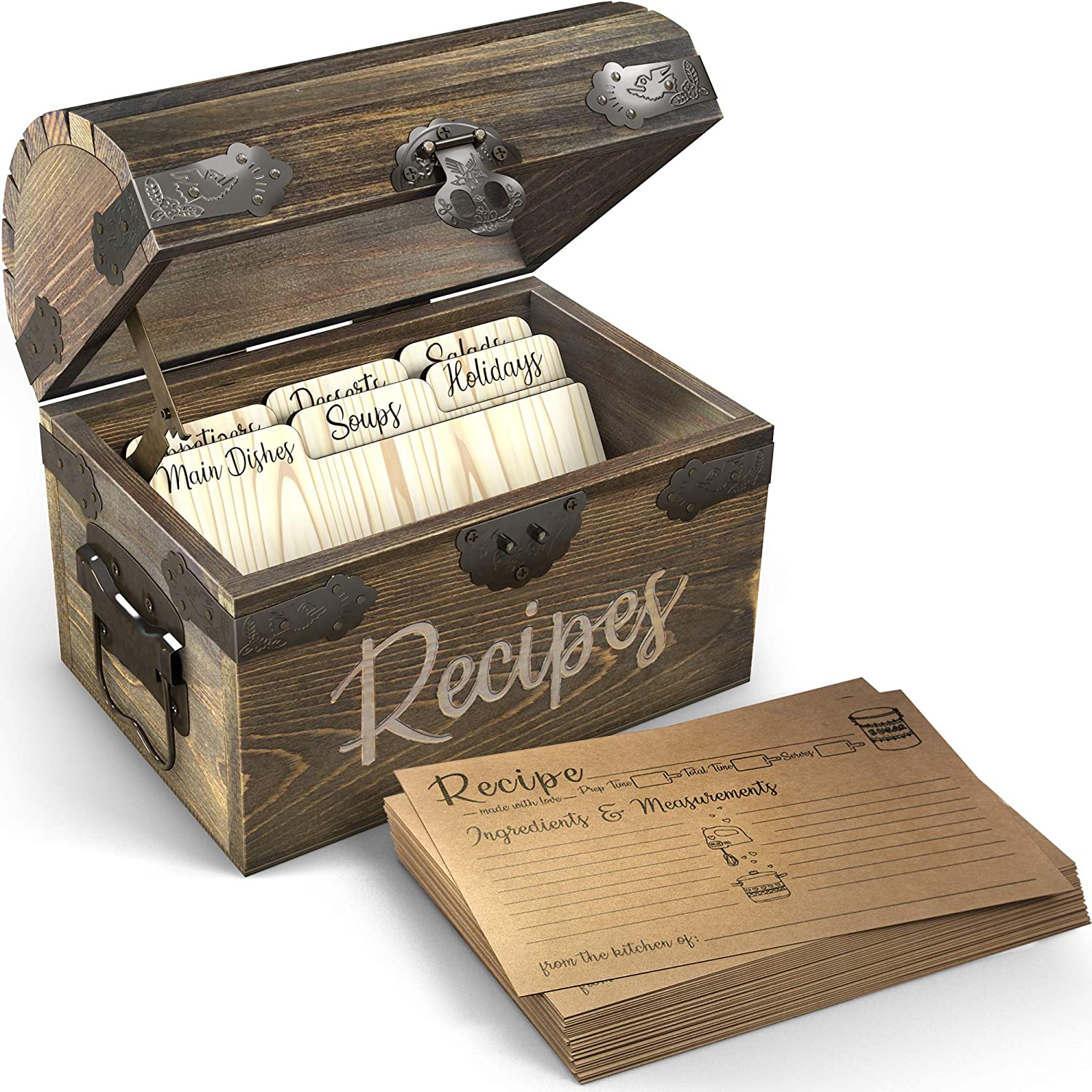 Family Recipes box svg file, Recipe box with dividers
