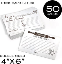 Load image into Gallery viewer, White Premium Thick Recipe Cards 4x6 Double Sided - 50 pcs - Quality Thick Card Stock